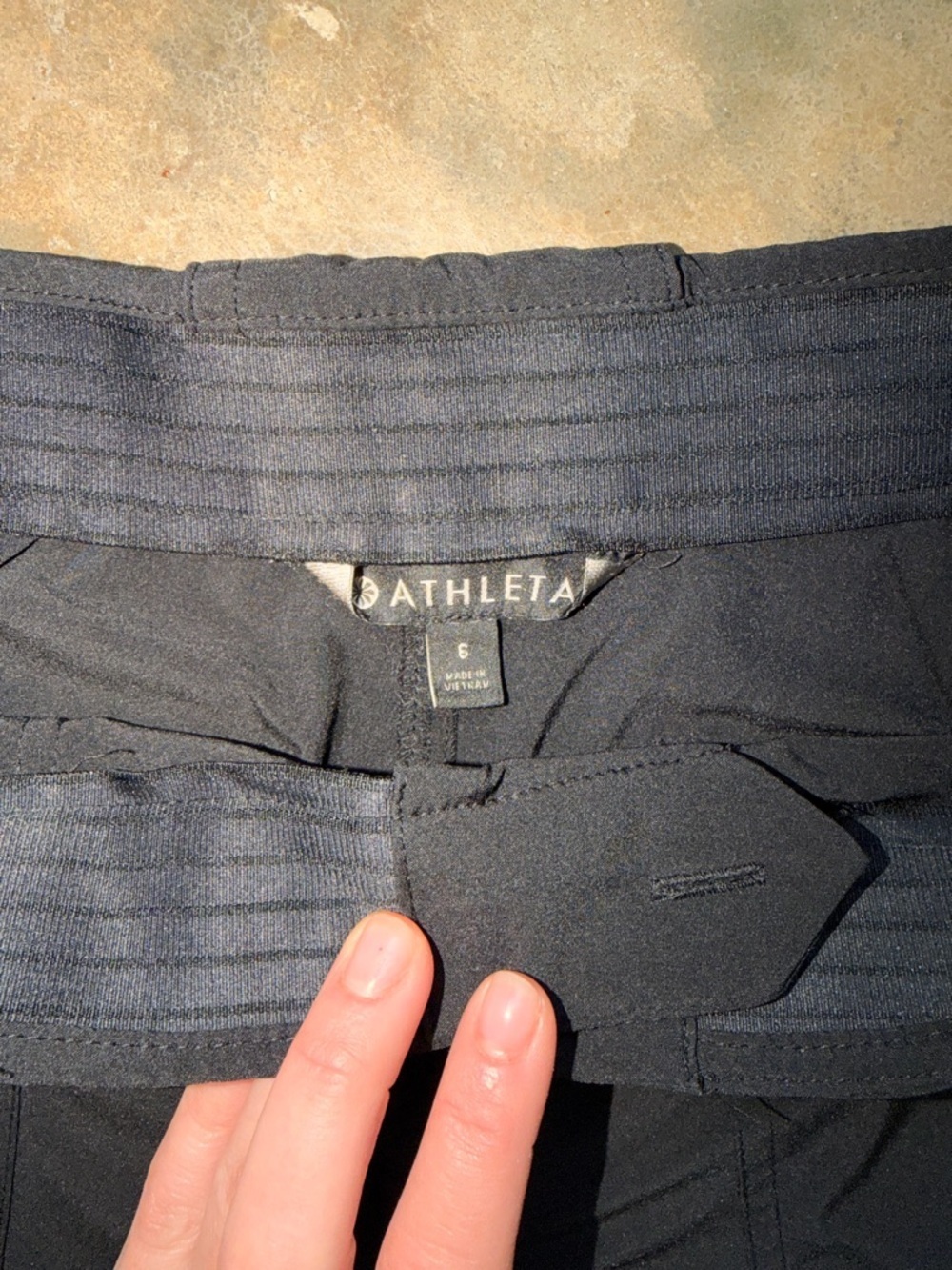 Athleta Black Stretch Travel Pants Straight Leg Ankle Size 6 NWT - Picture 5 of 10